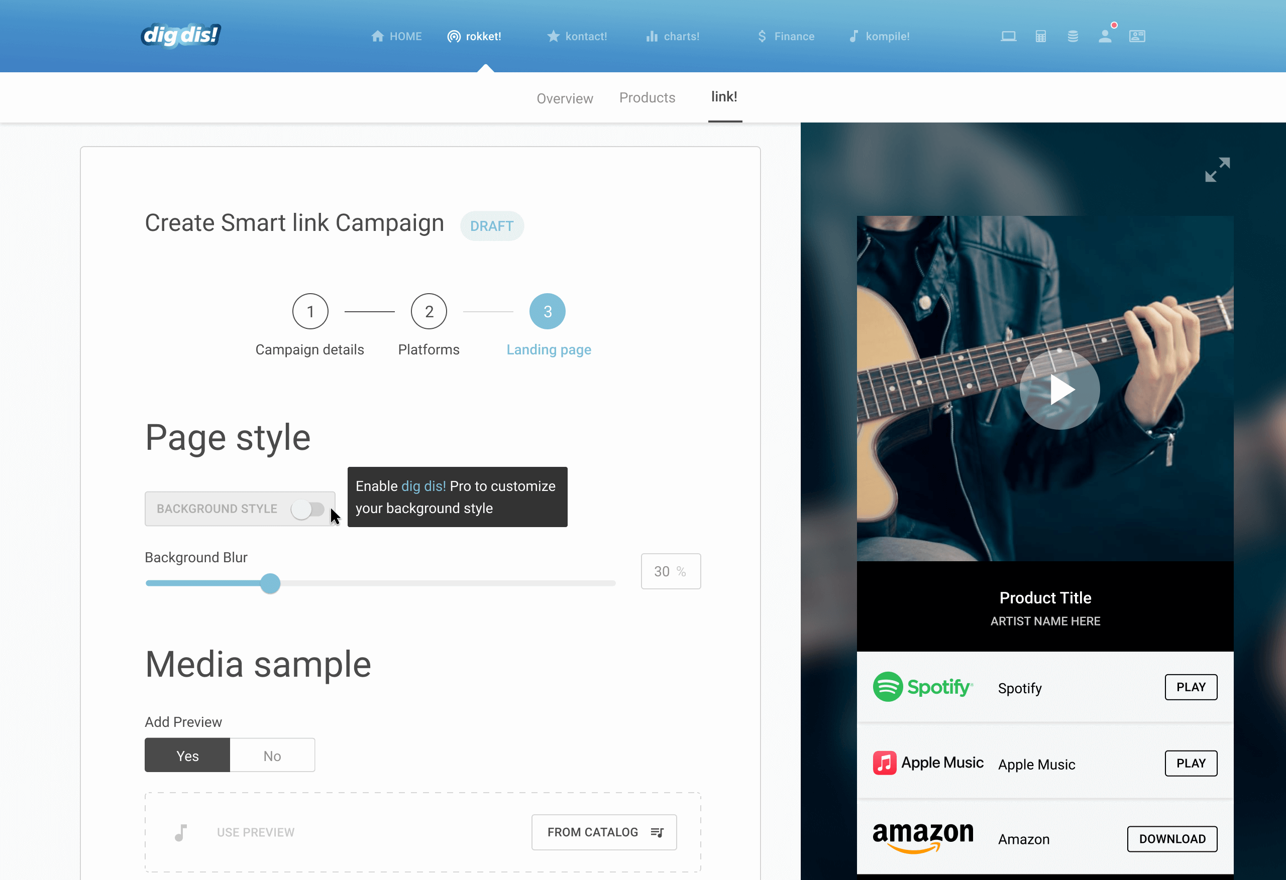 dig dis! Analytics Screenshot